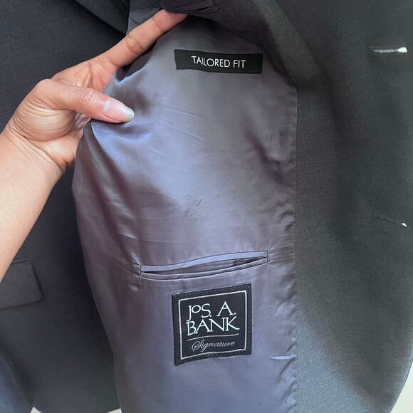 Jos. A. Bank Men's 2-PIECE SUIT Blazer Jacket 56L Pant W52xL31 Gray 100% Wool - Picture 6 of 7